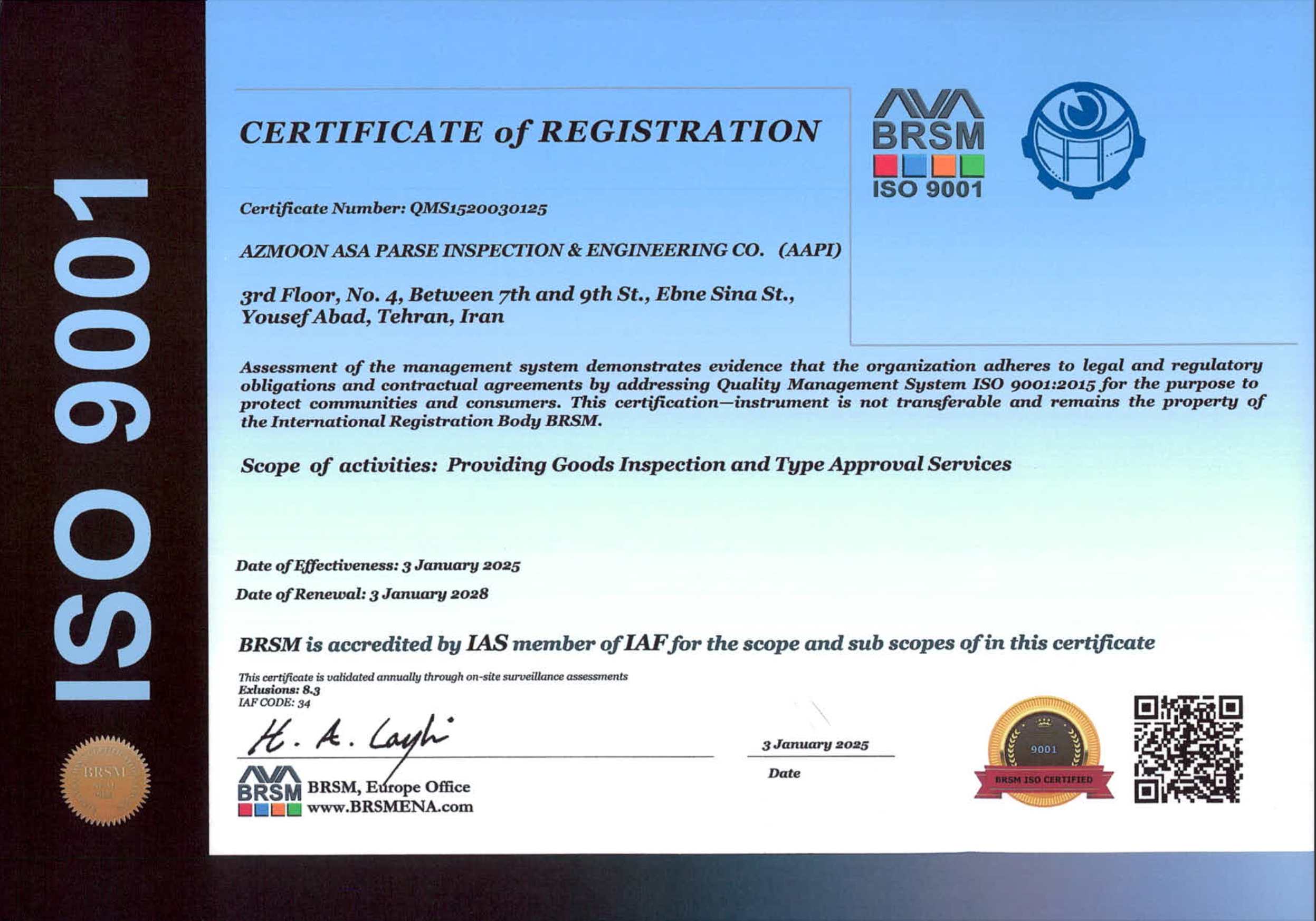 Accredidation Certificate